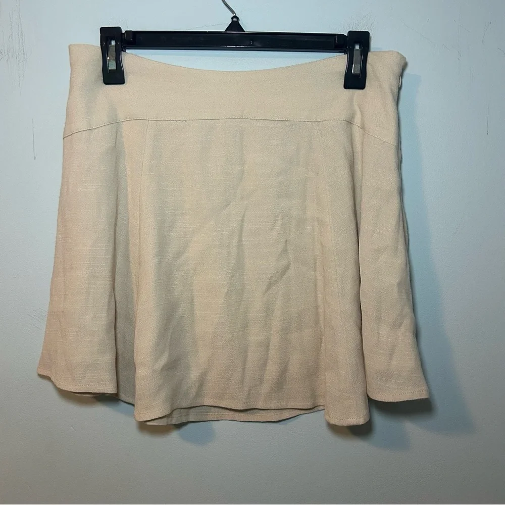 Free People Beige Flare Mini Skirt Size 6